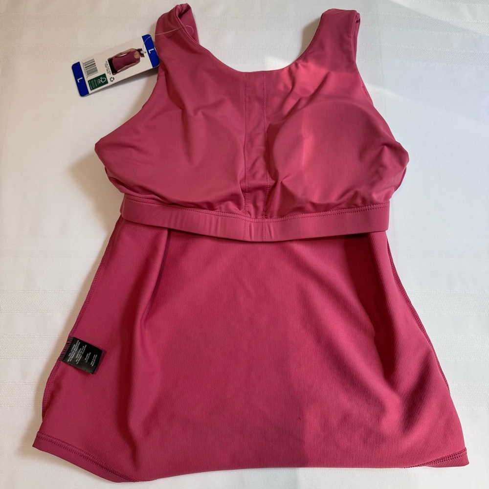 32 Degrees Cool Slate Rose Ribbed Bra Tank Built-In Bra L New - Picture 8 of 10